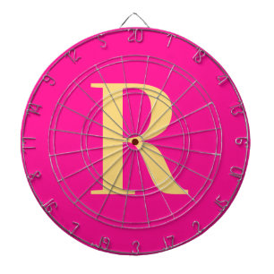 Einfache Monogramm Modern Hot Pink Dartscheibe
