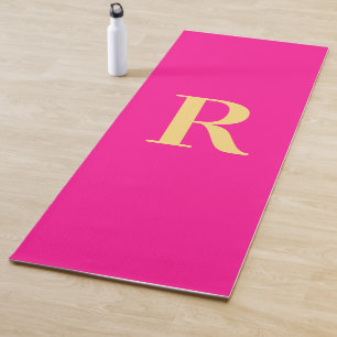 Einfache Monogramm Modern Hot Pink Yogamatte