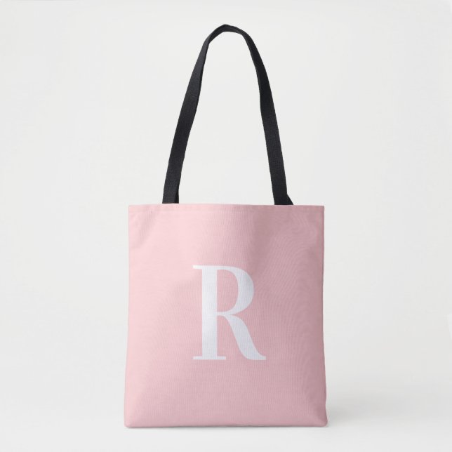 Einfache Monogramm, modern rosa (Vorderseite)