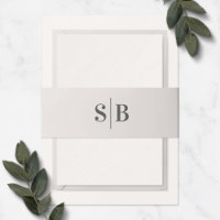Einfache Monogramm Offweiße Elfenbeinhochzeit