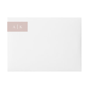 Einfache Monogramm Rose Rosa Rücksendeadresse
