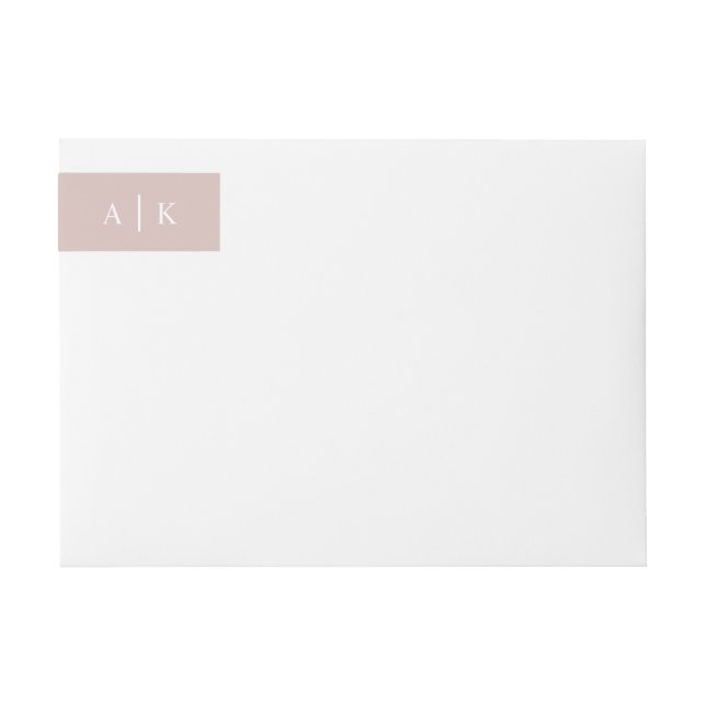 Einfache Monogramm Rose Rosa Rücksendeadresse (Vorderseite)