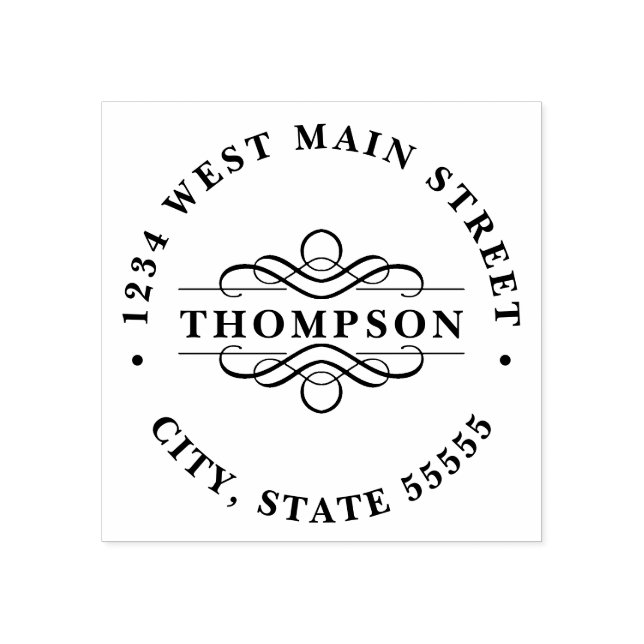 Einfache Monogramm-Rückgabeaufkleber Gummistempel (Prägung)