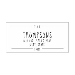 Einfache Monogramm-Rückgabeaufkleber Permastempel