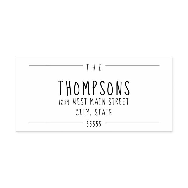 Einfache Monogramm-Rückgabeaufkleber Permastempel (Design)