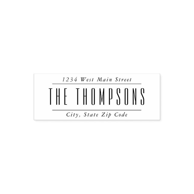 Einfache Monogramm-Rückgabeaufkleber Permastempel (Design)