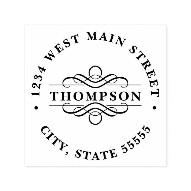 Einfache Monogramm-Rückgabeaufkleber Permastempel (Design)