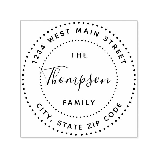 Einfache Monogramm-Rückgabeaufkleber Permastempel (Design)