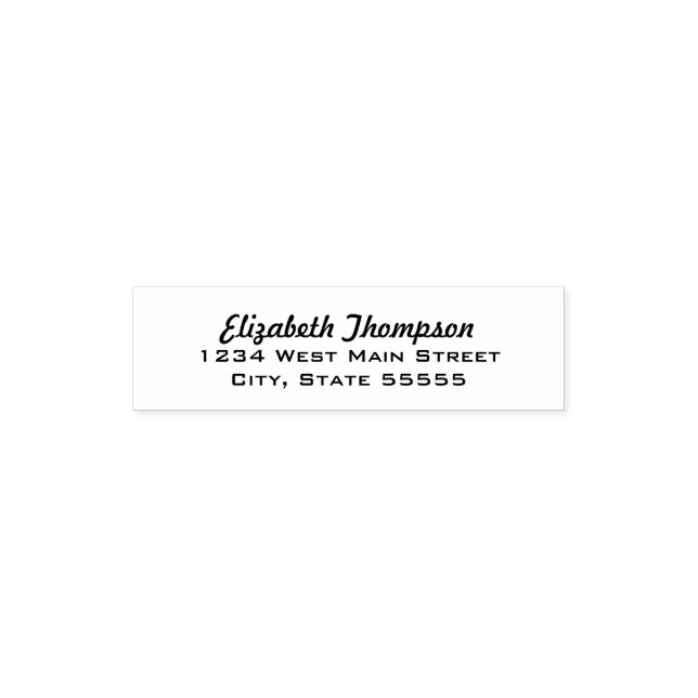 Einfache Monogramm-Rückgabeaufkleber Permastempel (Design)