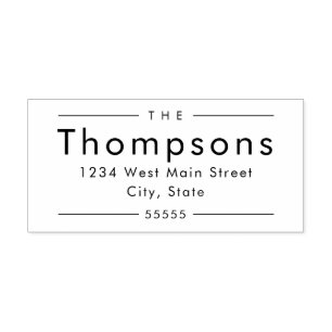 Einfache Monogramm-Rückgabeaufkleber Permastempel