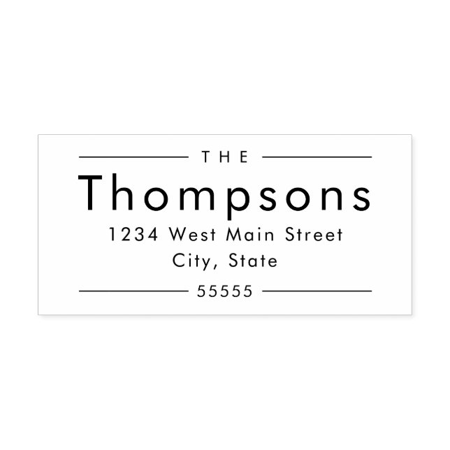 Einfache Monogramm-Rückgabeaufkleber Permastempel (Design)