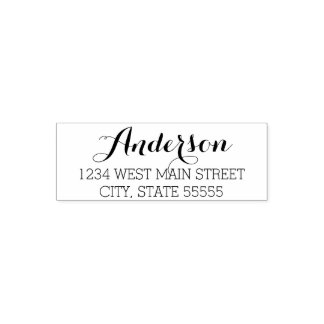 Einfache Monogramm-Rückgabeaufkleber Permastempel