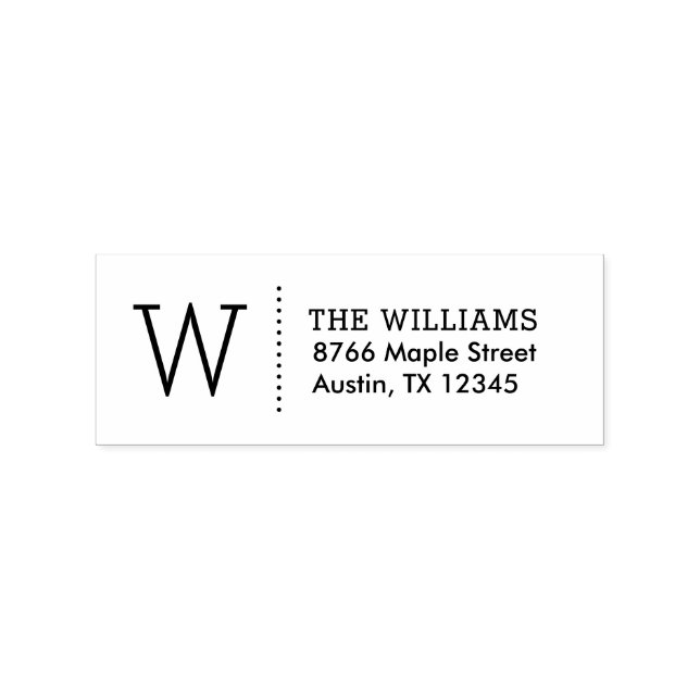 Einfache Monogramm-Rücksendeadresse-Briefmarke Gummistempel (Prägung)