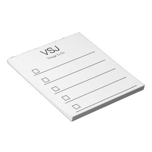 Einfache Monogramm-Schwarz-Weiß-To-Do-Liste Notizblock
