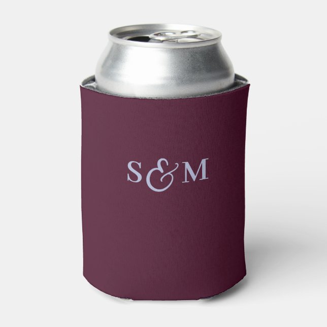 Einfache Monogramm-Skript-Ampersand-Hochzeit Dosenkühler (Kanne Vorderseite)