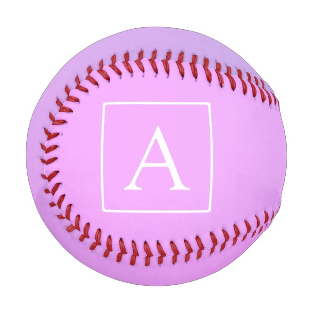 Einfache Monogramm | Subtile Rosa/Lila Ombre Baseball (Vorderseite Links)