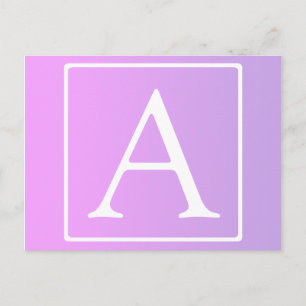 Einfache Monogramm Subtile Rosa/Lila Ombre Postkarte