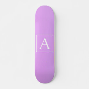 Einfache Monogramm Subtile Rosa/Lila Ombre Skateboard
