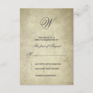 Einfache Monogramm   UAWG für Vintages Papier RSVP Karte