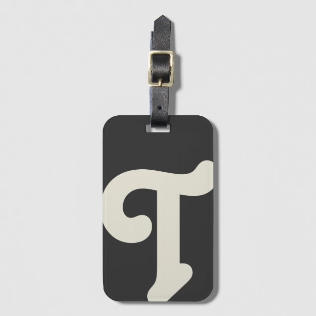 Einfache monogrammatisches Monogramm Erstschwarzes Gepäckanhänger (Vorderseite Vertikal)