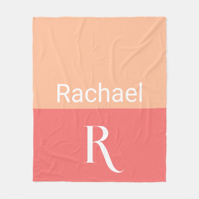 Einfache Monogrammnamentypografie Fleecedecke (Vorderseite)