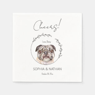 Einfache Mops Dog Wedding Cocktail Napkins Serviette