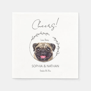 Einfache Mops Dog Wedding Cocktail Napkins Serviette