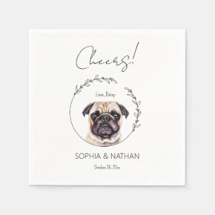 Einfache Mops Dog Wedding Cocktail Napkins Serviette