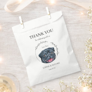Einfache Mops Hochzeit Vielen Dank für Ihr Interes Geschenktütchen