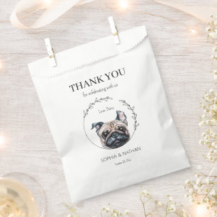Einfache Mops Hochzeit Vielen Dank für Ihr Interes Geschenktütchen