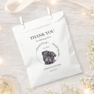 Einfache Mops Hochzeit Vielen Dank für Ihr Interes Geschenktütchen