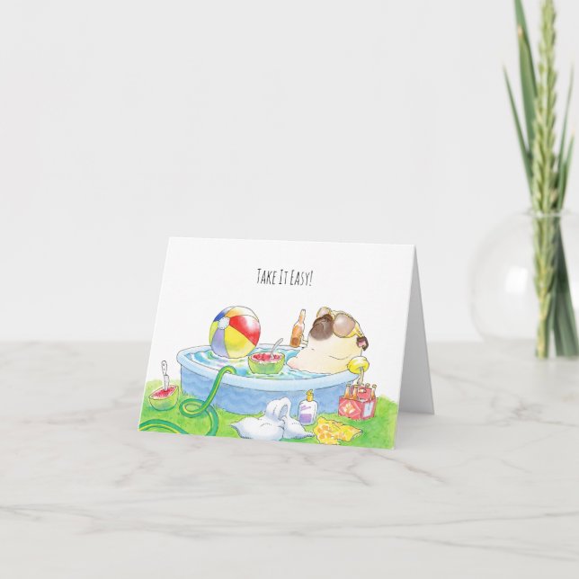 Einfache Mops-Karte Karte (Vorderseite)