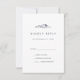 Einfache Mountain Simple Wedding RSVP Karte