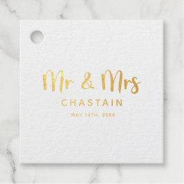 Einfache Mr. & Mrs. | Hochzeitsmonogramm Geschenkanhänger