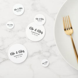 Einfache Mr. & Mrs. | Hochzeitsmonogramm Konfetti