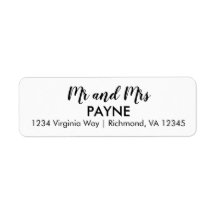 Einfache Mr. & Mrs. Return Address Label