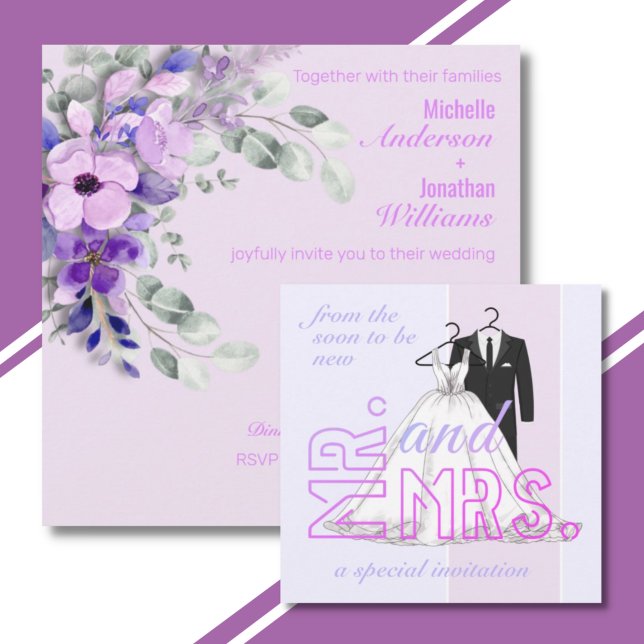 Einfache Mr. & Mrs. Wedding Einladung (Von Creator hochgeladen)