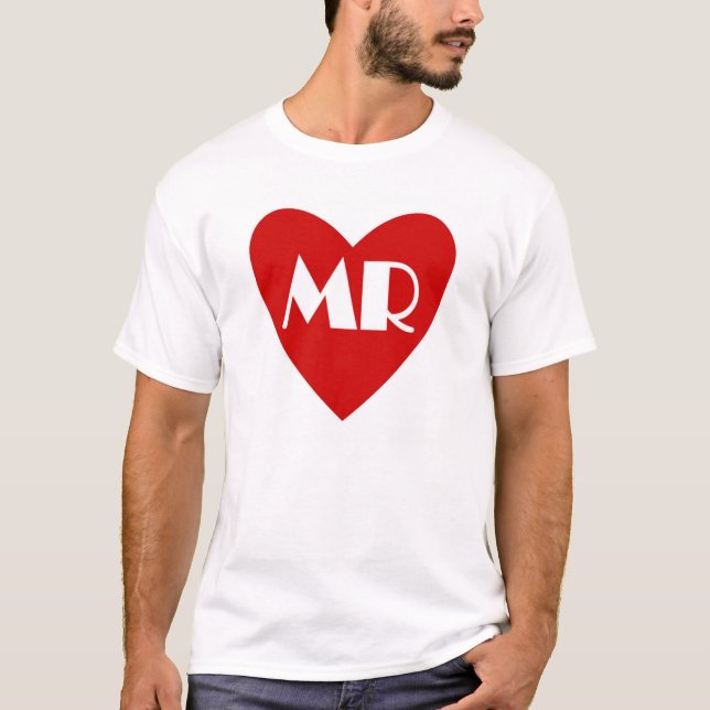 Einfache Mr. Red White Heart Shirt (Vorderseite)