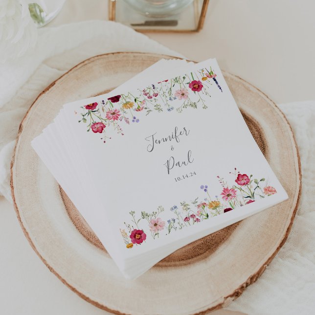 Einfache Multicolor-Wildblume Wedding Napkin Serviette (Von Creator hochgeladen)