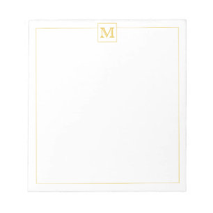 Einfache Mustard Initial Monogram Square-Grenze Notizblock