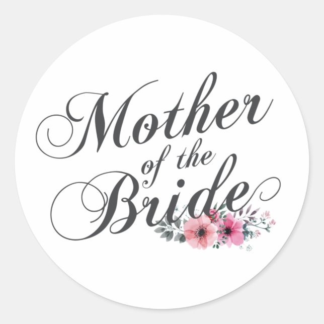 Einfache Mutter der Braut Hochzeit | Aufkleber (Vorderseite)