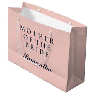 EINFACHE MUTTER DER BRIDE OXFORD BLAU UND PINK GROßE GESCHENKTÜTE