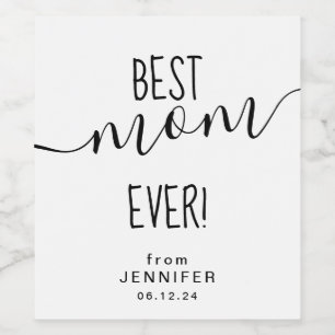 Einfache Mutter Tag Beste Mama Schwarz & Weiß Weinetikett