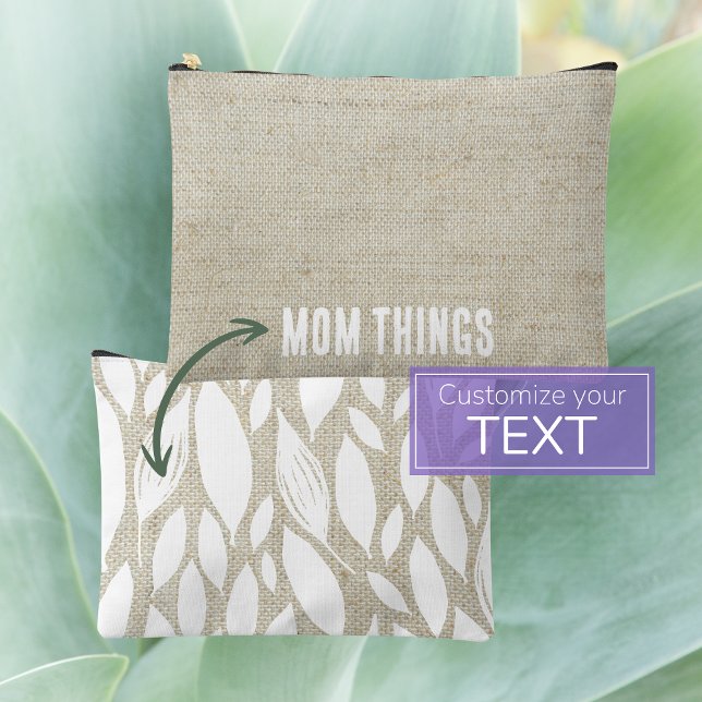 Einfache Muttertagsnadel Kosmetiktüte Zubehörtasche (Mother's Day double-sided custom accessory pouch with white botanical accents is a unique gift )