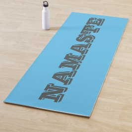 Einfache Namaste Blue Gray Typografie Yogamatte