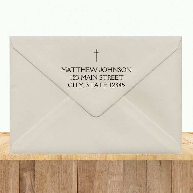 Einfache Name des Schwarzen Kreuzes Permastempel (Simple Black Cross Name Address Self-inking Stamp
)