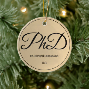 Einfache Name Gold PhD-Abschluss Keramik Ornament