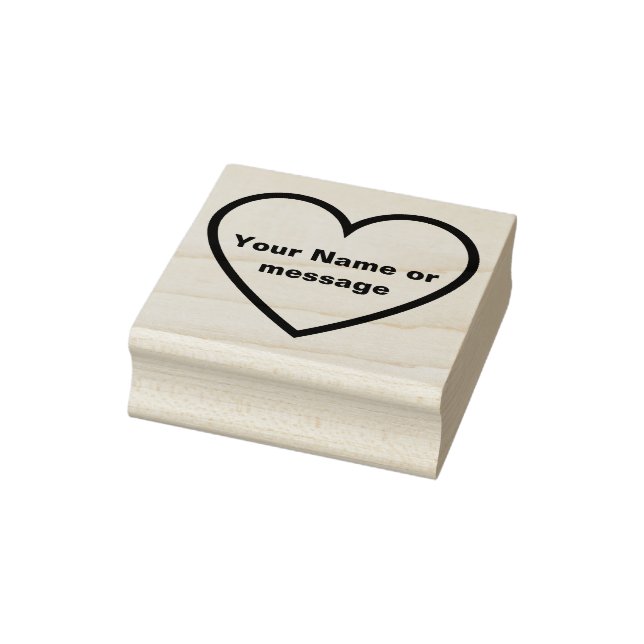 Einfache Name- oder Message-Herz-Kontur Gummistempel (Stempel)