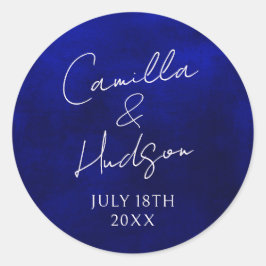 Einfache Namen Hochzeitdatum Gefälligkeitsumschlag Runder Aufkleber