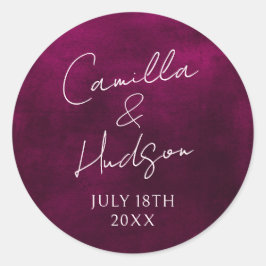 Einfache Namen Hochzeitdatum Gefälligkeitsumschlag Runder Aufkleber